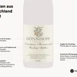 Etikett eines DÖNNHOFF Riesling Spätlese aus Deutschland. Der Wein ist trocken und stammt aus der Lage Niederhäuser Hermannshöhle.
